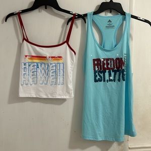 NWT Ruby & Lace Hawaii and Awaya Tank Tops. Set of 2 tops- tank & cropped tank.